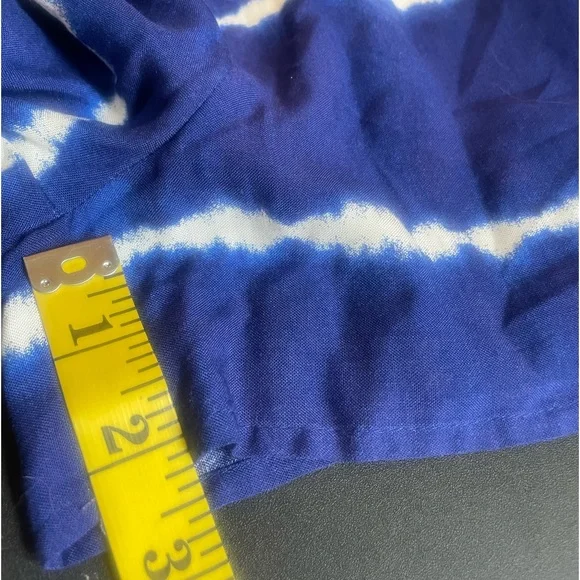 Blue, white Tie died jumper, shorts set onsie, Cover up, V neck,small - Picture 7 of 9